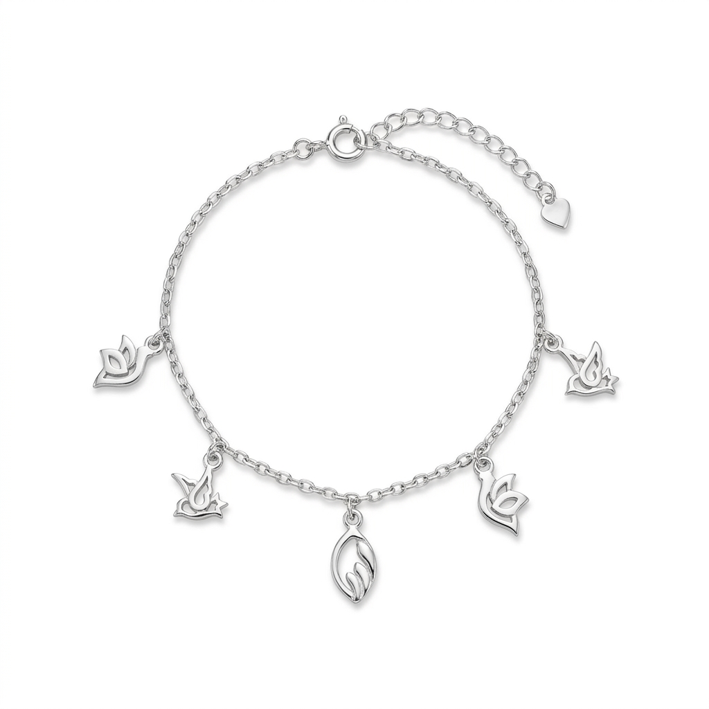 Tulip Charm Bracelet, Bracelets in 925 sterling silver, studio shot