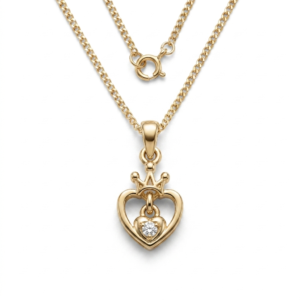 Crown Heart Pendant, Pendants in 925 sterling silver, studio shot