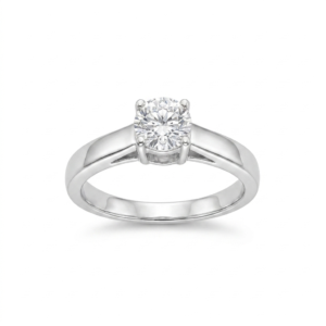 Round Solitaire Ring, Rings in 925 sterling silver, studio shot