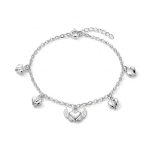 Heart Charm Bracelet, Bracelets in 925 sterling silver, studio shot