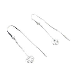 Petite Flower Threader Earrings, earring in 925 sterling silver