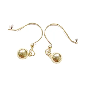 Gold Plated Bead Drop Earrings, earring in 925 sterling silver