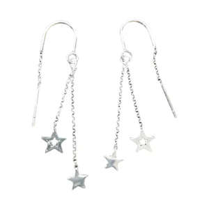 Star Trio Threader Earrings, earring in 925 sterling silver