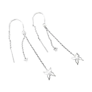 Butterfly and Star Threader Earrings, earring in 925 sterling silver