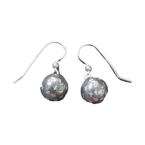Hematite Bead Drop Earrings, earring in 925 sterling silver