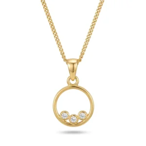 Gold Plated Circle Pendant, pendant in 925 sterling silver
