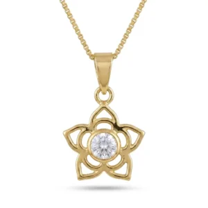 Gold Plated Star Halo Pendant, pendant in 925 sterling silver