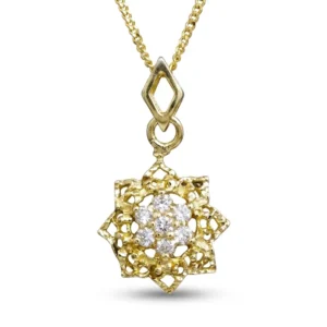 Gold Plated Rosette Pendant, pendant in 925 sterling silver