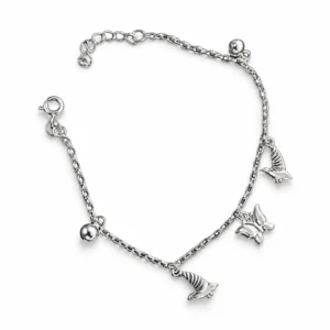 Shell and Butterfly Bracelet, bracelet in 925 sterling silver