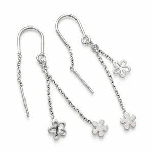 Flower Chain Threader Earrings, earring in 925 sterling silver