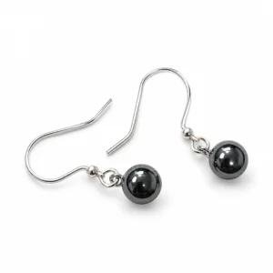 Dark Bead Drop Earrings, earring in 925 sterling silver
