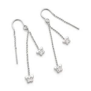 Butterfly Chain Threader Earrings, earring in 925 sterling silver