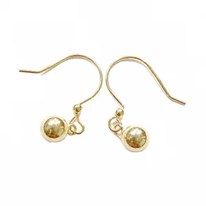 Gold Plated Bead Drop Earrings, earring in 925 sterling silver
