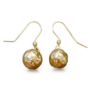Bronze Bead Drop Earrings, earring in 925 sterling silver